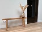 Teak houten bankje, landelijk sfeervol, Gebruikt, Bruin, Ophalen of Verzenden, Eén