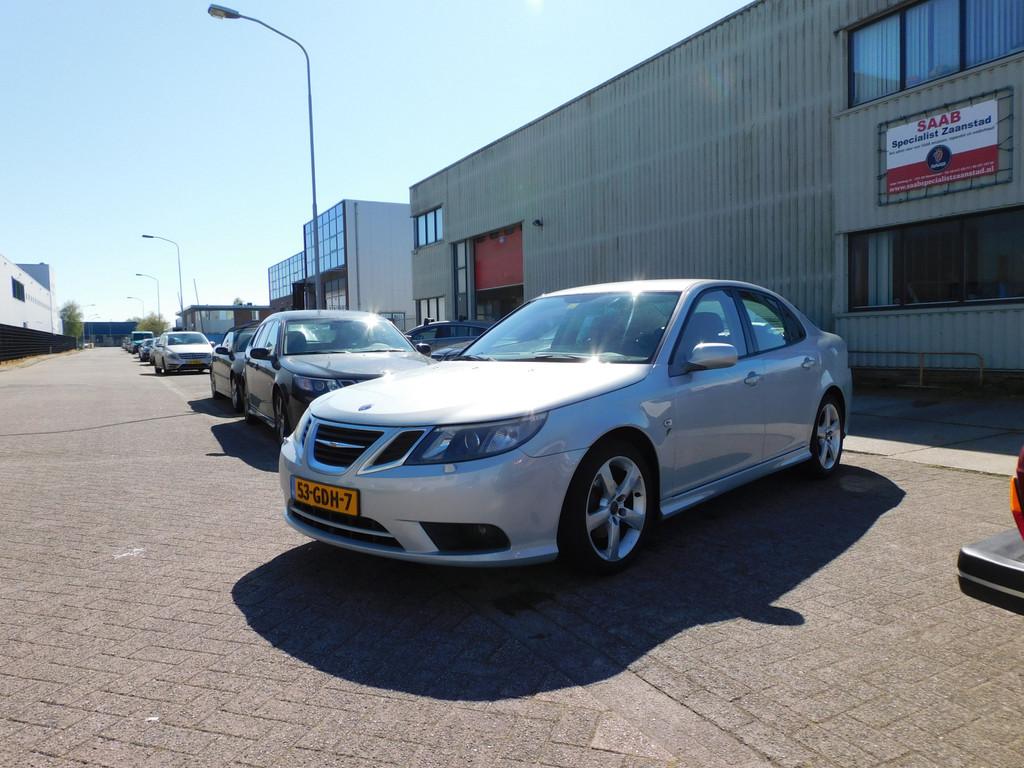 Saab 9-3 Sport Sedan 1.8t Vector (bj 2008), Gebruikt, Zwart, 4 cilinders, 150 pk
