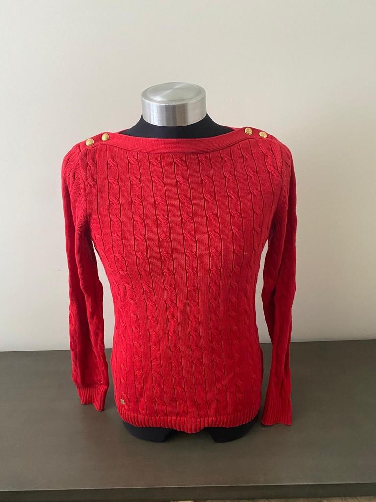 Ralph Lauren trui rood, maat L, Ophalen, Zo goed als nieuw, Maat 42/44 (L), Rood