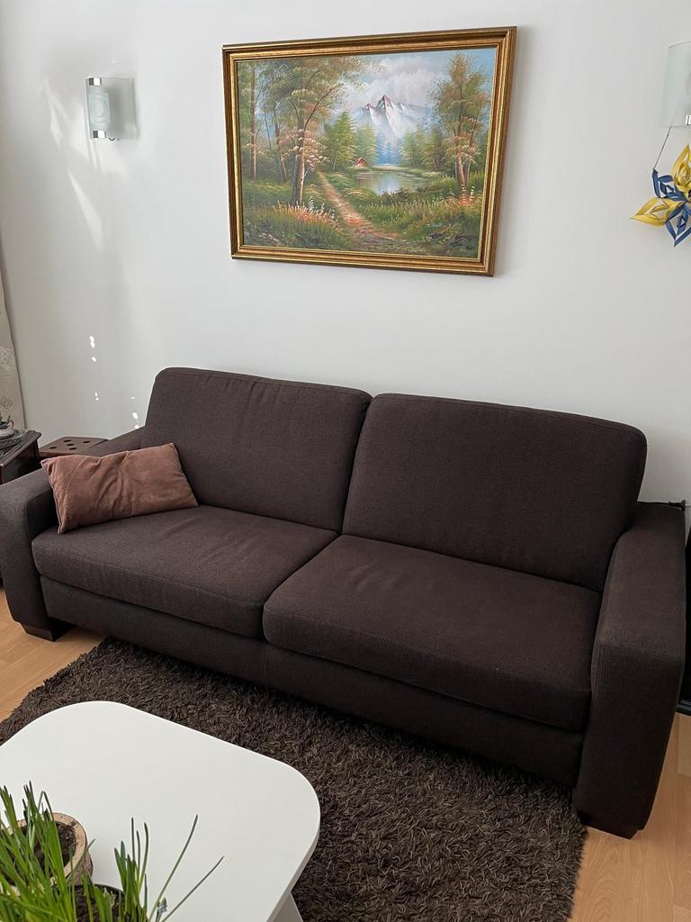 Montel 2,5-zits bank taupe / bruin - in zeer goede staat., Ophalen, Zo goed als nieuw, 75 tot 100 cm