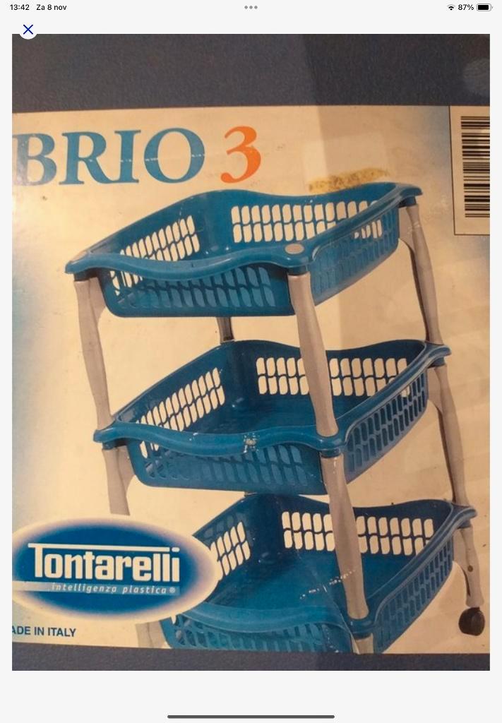 Tontarelli Brio 3 Opbergsysteem-Trolley met 3 manden., Caravans en Kamperen, Kampeeraccessoires, Zo goed als nieuw, Ophalen of Verzenden