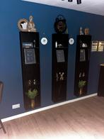 Zwarte vitrine hangkasten, 5 stuks, Huis en Inrichting, Kasten | Vitrinekasten, Ophalen, Met plank(en), Minder dan 50 cm, Gebruikt