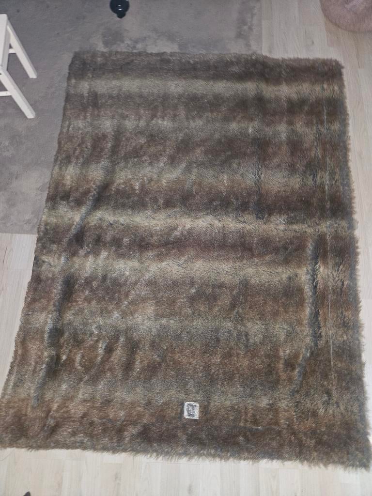 Riviera Maison faux fur plaid, Ophalen, 100 tot 150 cm, Bruin, Nieuw