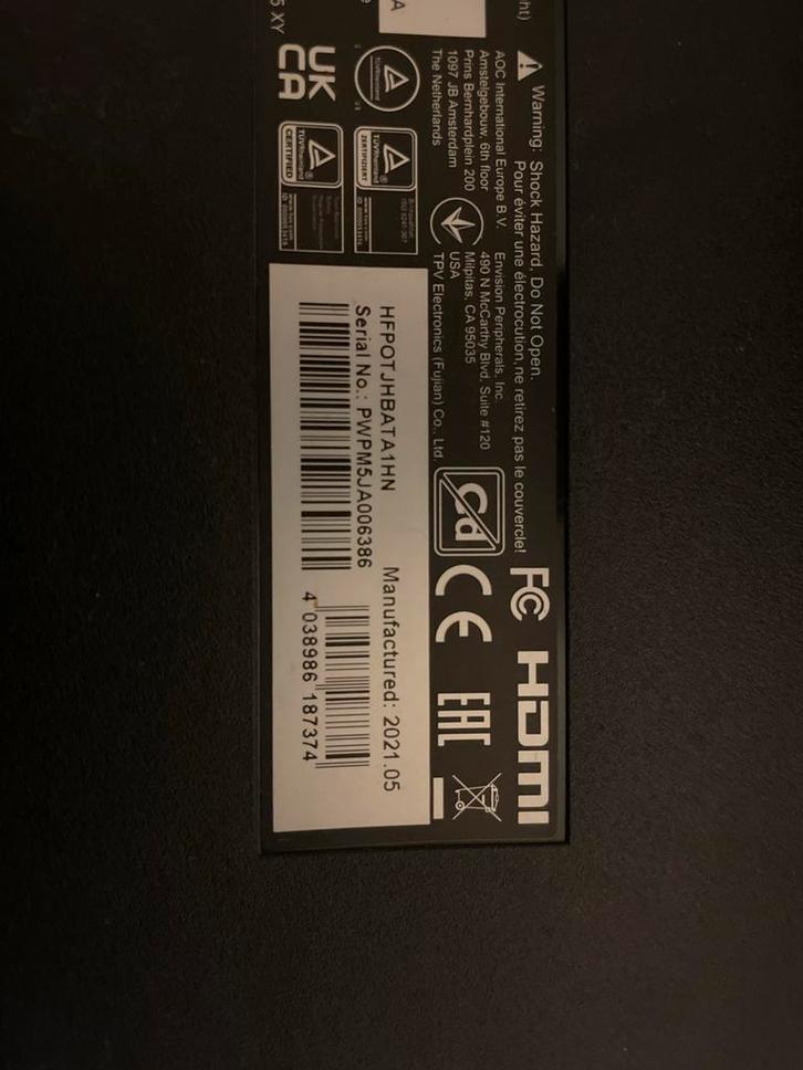 AOC 27" Curved Gaming Monitor 240Hz 0.5ms, Computers en Software, Monitoren, Zo goed als nieuw, 201 Hz of meer, Gaming, Curved