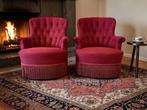 set van 2 vintage cocktail fauteuils / éénzitten met franjes, Ophalen