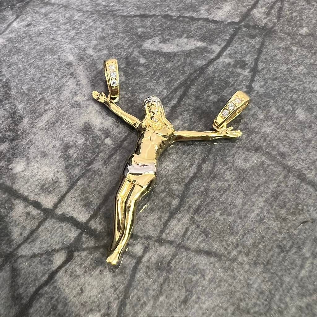 14 karaat gouden jezus kruis hanger, Ophalen of Verzenden, Nieuw, Goud, Kruis of Symbool