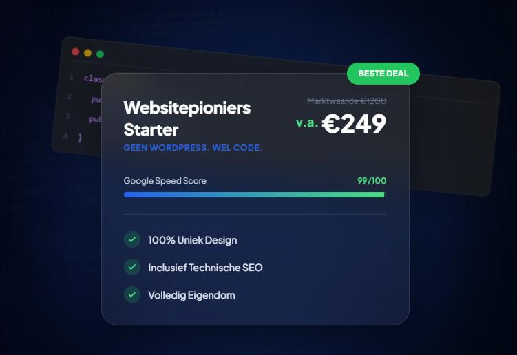 Professionele Website Laten Maken €249,- | 100% Maatwerk!, Diensten en Vakmensen, Webdesigners en Hosting, Webdesign