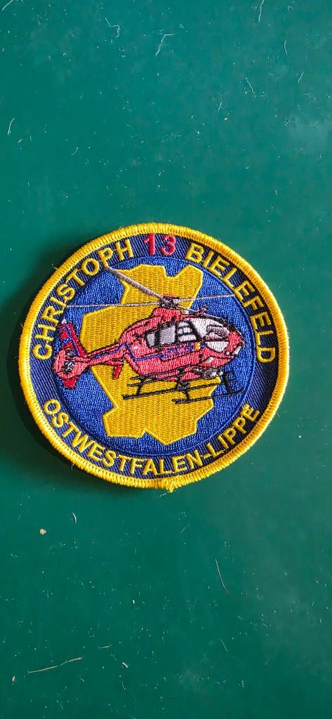 Duitse traumahelikopter Christoph 13 patch, Ophalen of Verzenden, Overige soorten, Duitsland, Embleem of Badge