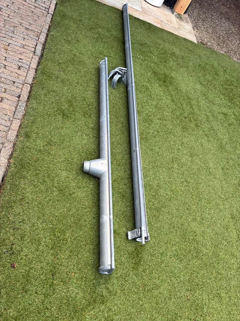 4,90 m dakgoot inclusief beugels, Ophalen, Zo goed als nieuw, Zink, Minder dan 2 meter