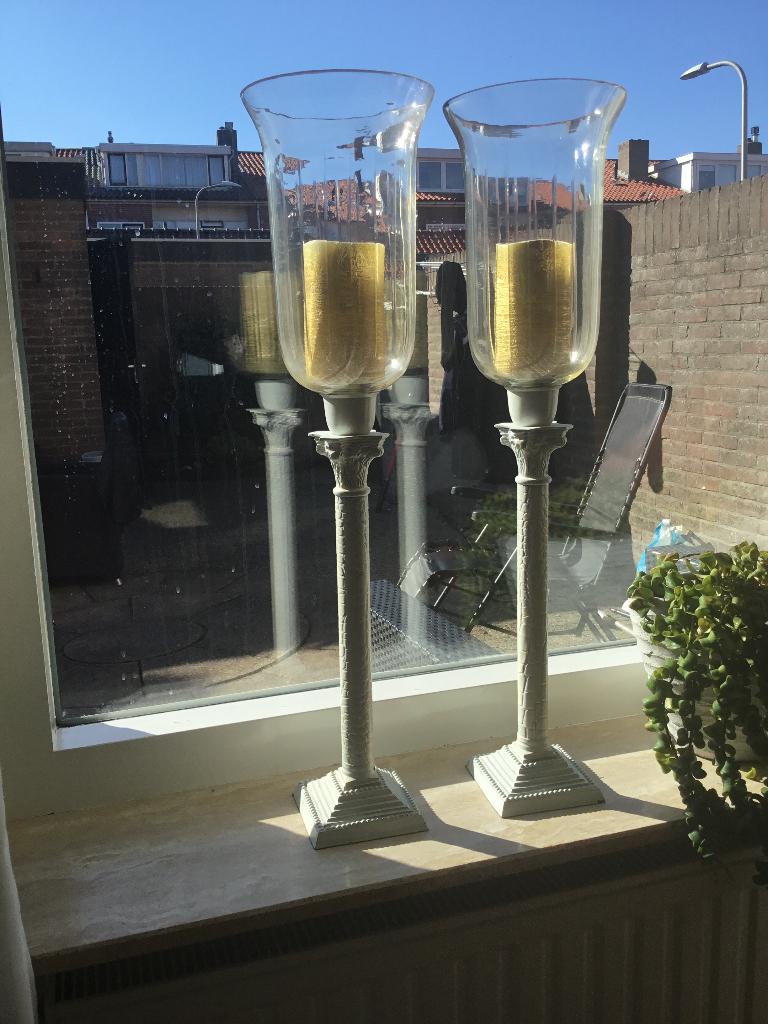 Kandelaars, Huis en Inrichting, Metaal, Gebruikt, Decoratieobject, 15 cm