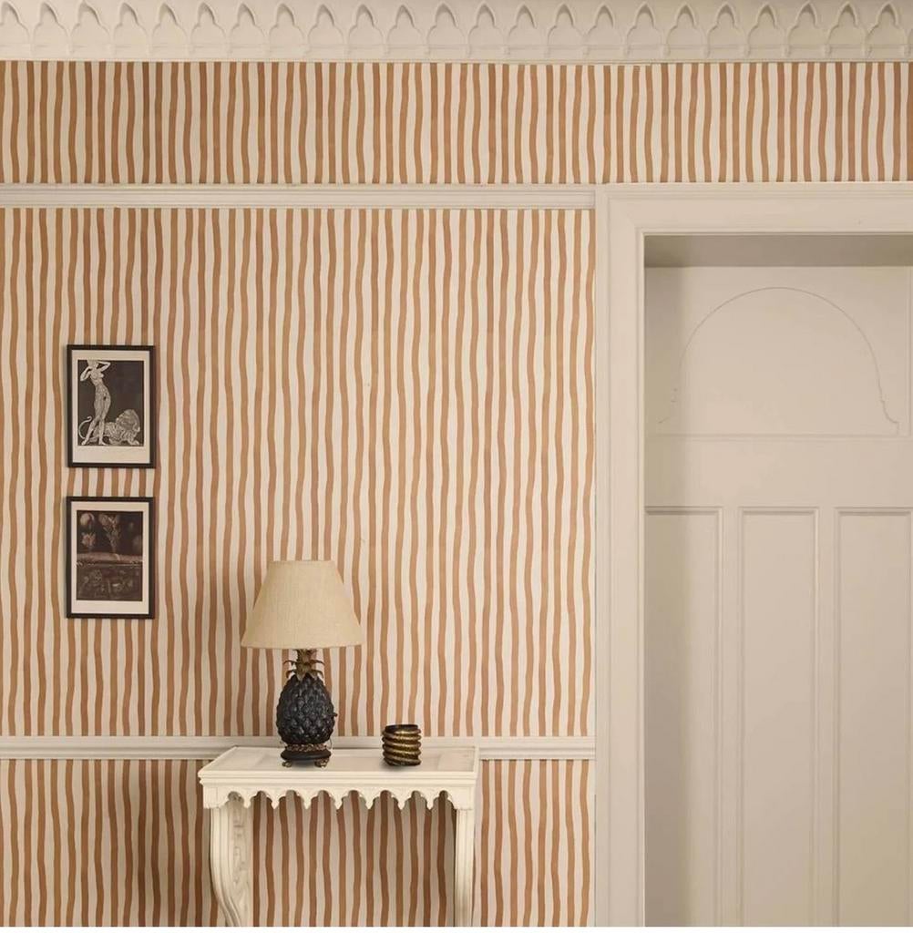 House of Hackney Artist Stripe Behang - 2 Rollen Amber, Ophalen of Verzenden, 10 tot 25 m², Bruin