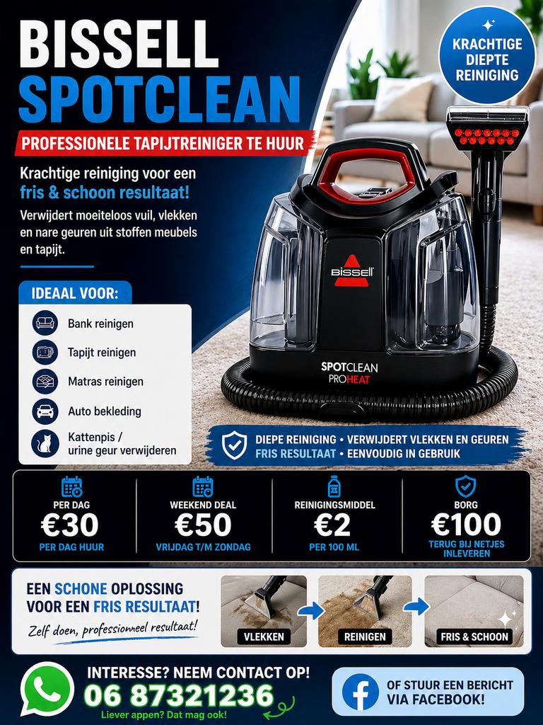Bissell SpotClean - vlekken & geur weg, Doe-het-zelf en Verbouw, Reinigingsmachines, Ophalen, Nieuw