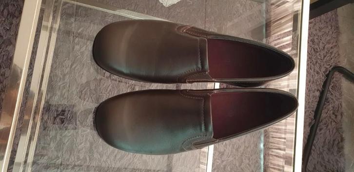 Mooie nette leren herenschoenen in maat 47., Kleding | Heren, Schoenen, Zo goed als nieuw, Pantoffels of Sloffen, Bruin, Ophalen of Verzenden