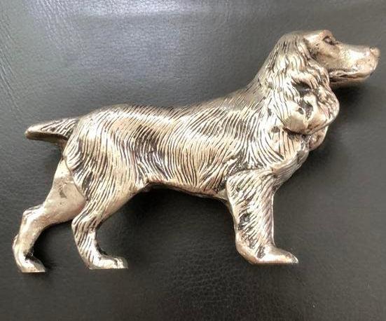 zilverkleurig Cocker Spaniel beeldje, Ophalen of Verzenden, Zo goed als nieuw