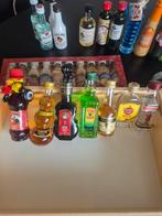 Mini drankflesjes met houten bak, Verzamelen, Ophalen of Verzenden, Gebruikt, Overige soorten, Overige typen