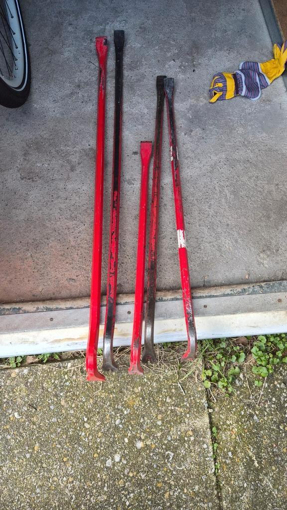 Set van 5 Koevoeten: 2x 100mm, 2x 750mm, 1x 600mm, Doe-het-zelf en Verbouw, Gereedschap | Handgereedschap, Ophalen of Verzenden