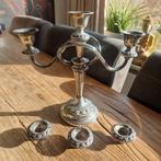 Prachtige versierde kandelaar met gedraaide armen, Ophalen of Verzenden, Koper of Brons