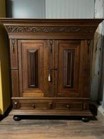 Originele Groenlose Kast - Antieke Eikenhouten Kledingkast, Antiek en Kunst, Ophalen