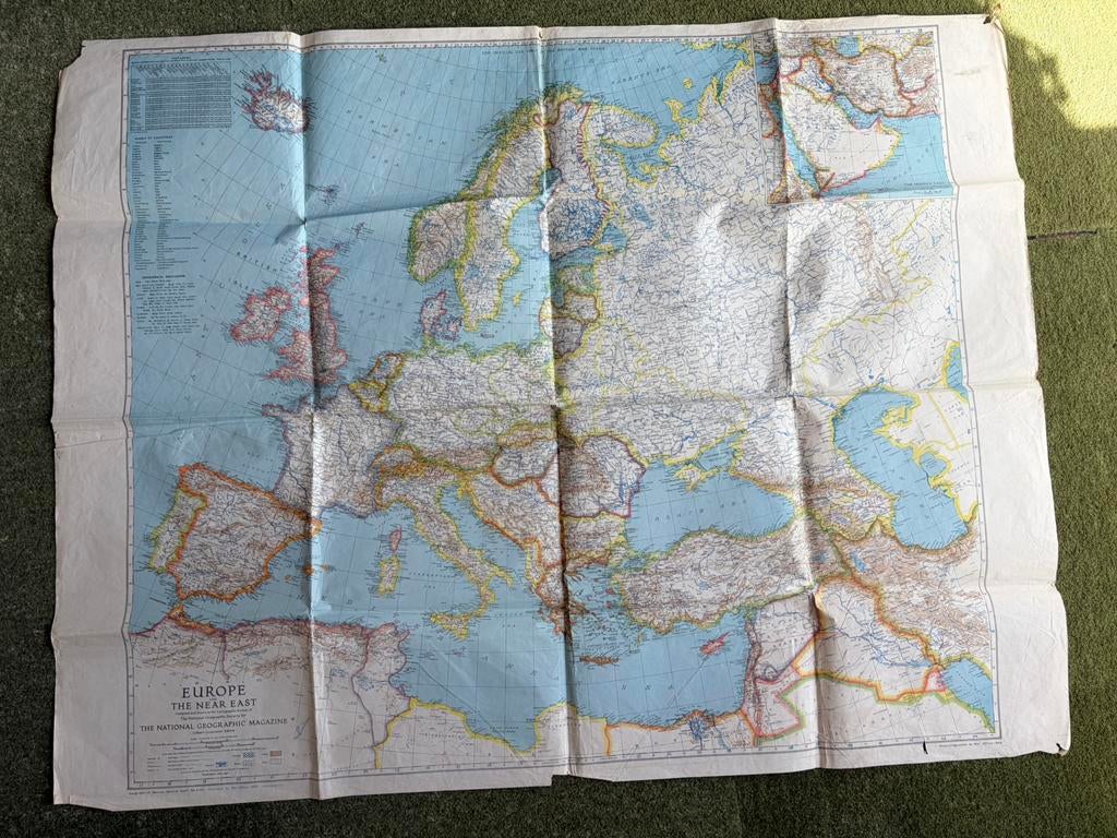 Oude landkaart Europe and the near East, Gelezen, Landkaart, 1800 tot 2000, Europa Overig