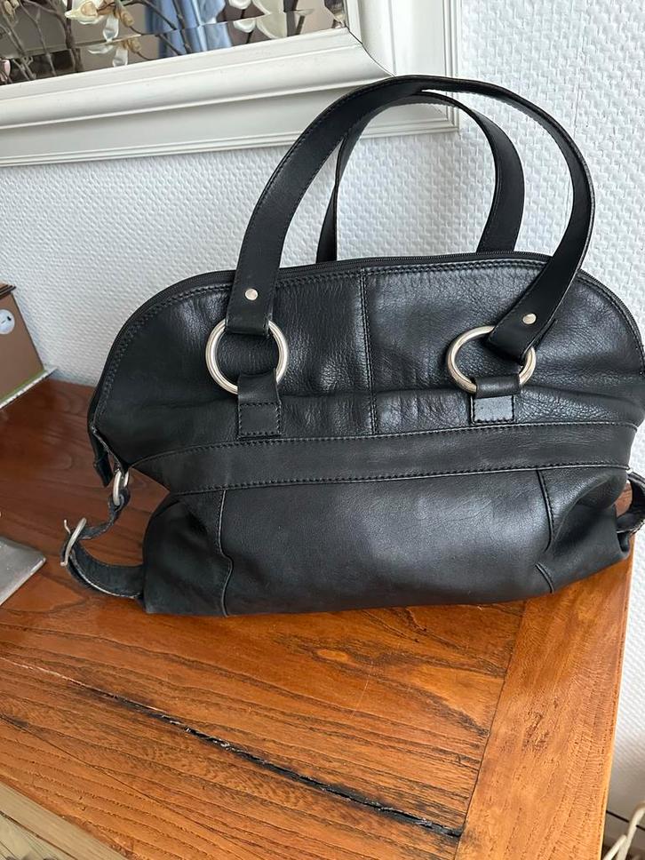 In giede staat Piel Morena handtas - Zwart leer, Sieraden, Tassen en Uiterlijk, Tassen | Damestassen, Zo goed als nieuw, Handtas