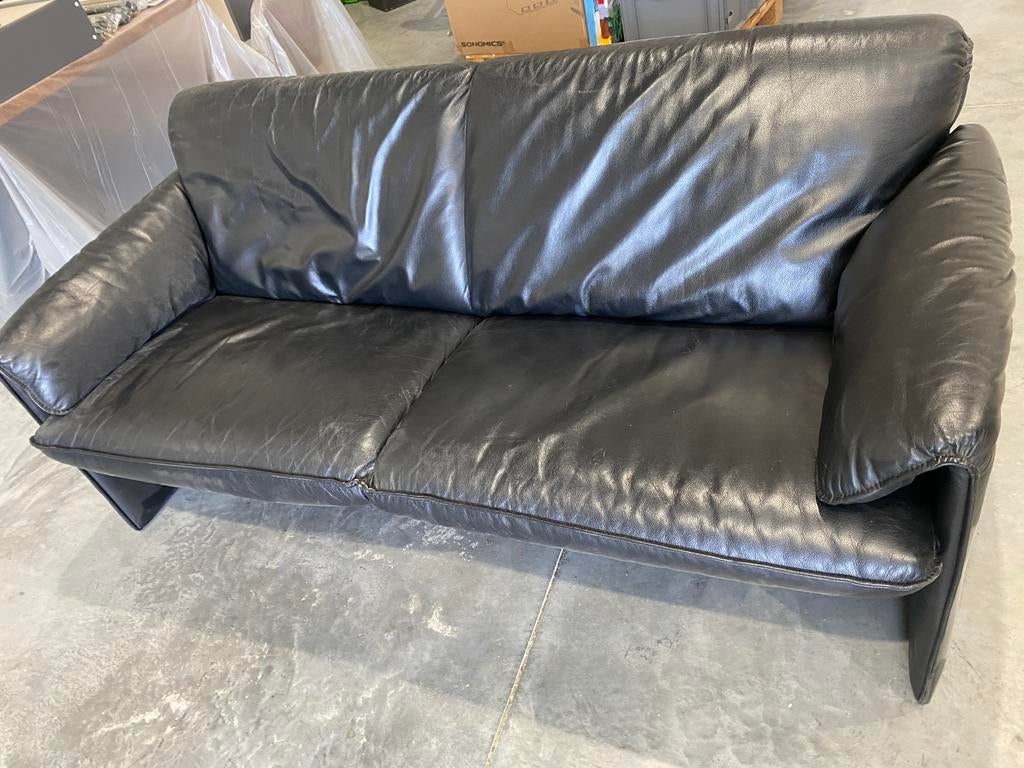 Leolux Bora Bora 2,5 zits leren bank., Gebruikt, 150 tot 200 cm, Tweepersoons, Rechte bank