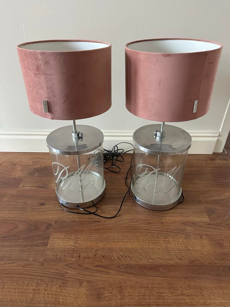 Set van 2 riviera maison tafellampen met kap, Huis en Inrichting, Lampen | Tafellampen, Ophalen of Verzenden, Zo goed als nieuw