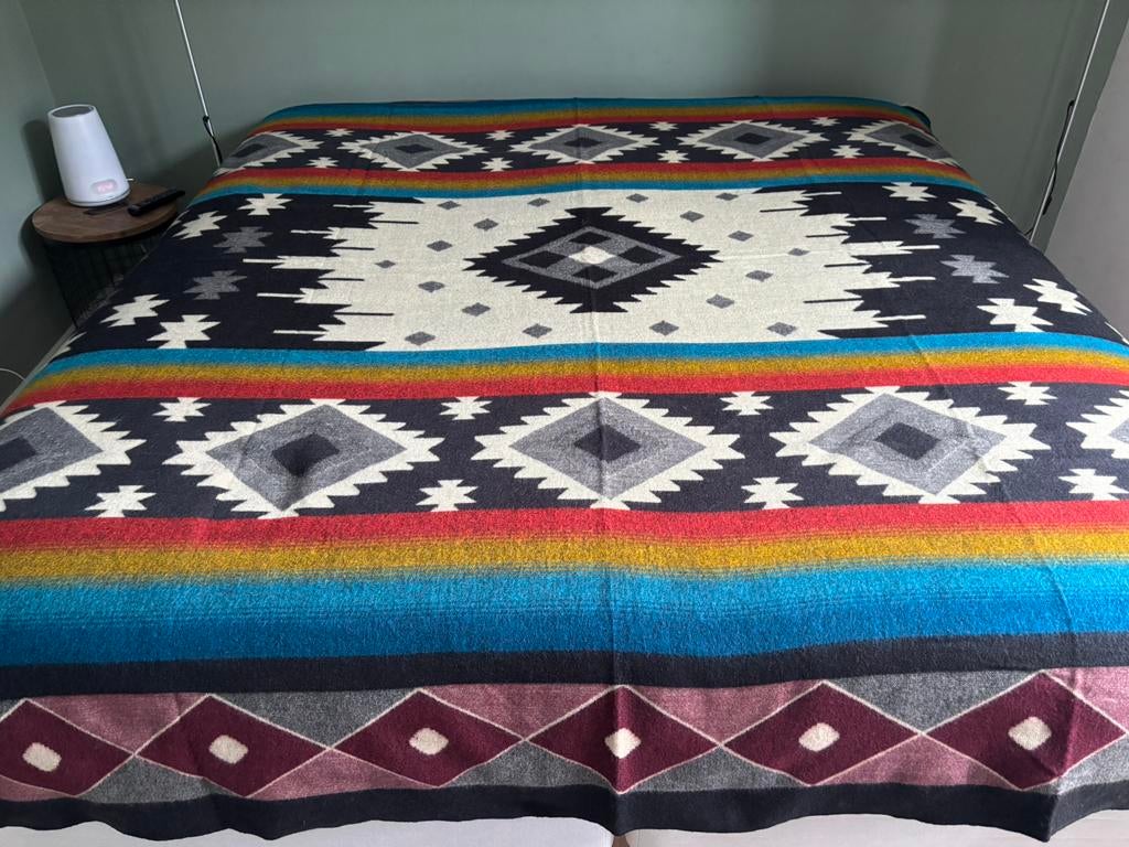 NIEUW! Alpaca wol deken sprei kleed plaid ruit design ibiza, Ophalen of Verzenden, Nieuw