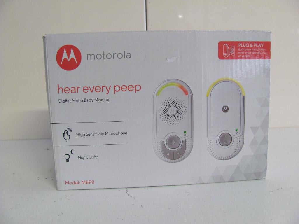 Motorola babyphone via lichtnet model:MBP8, Kinderen en Baby's, Babyfoons, Ophalen of Verzenden, Zo goed als nieuw, 250 meter of meer