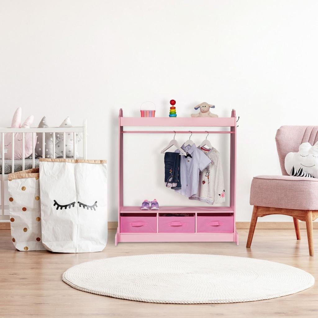 Relaxdays kledingrek voor kinderen met spiegel, Oude Rijksweg 503A, 7954GK Rouveen, Ophalen of Verzenden, Zo goed als nieuw, Info@j2tools.nl