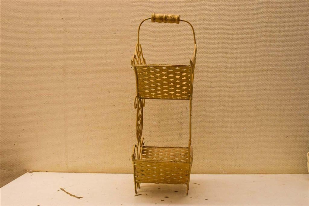 Vintage metalen plantenrek 50470, Gebruikt, Rond, Ophalen of Verzenden, Aardewerk