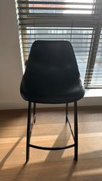 Barkrukken leer zwart 4x Dutchbone Franky, 60 tot 90 cm, Leer, Ophalen of Verzenden, Zo goed als nieuw