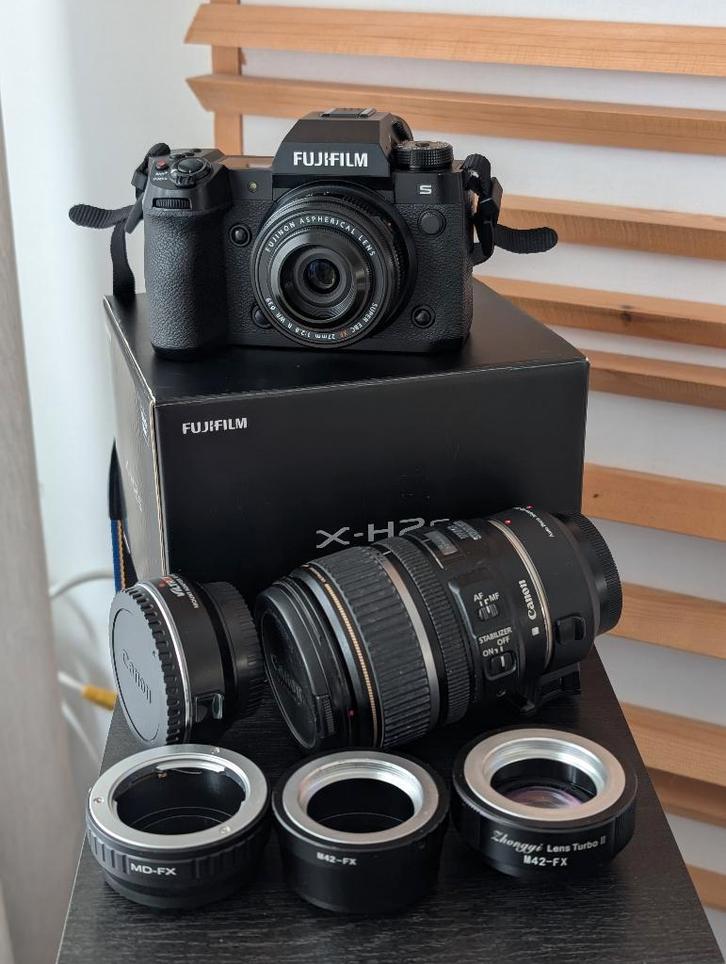 Fujifilm X-H2S Met lenzen en diverse adapters, Audio, Tv en Foto, Fotocamera's Digitaal, Zo goed als nieuw, Compact, Fuji, Geen optische zoom
