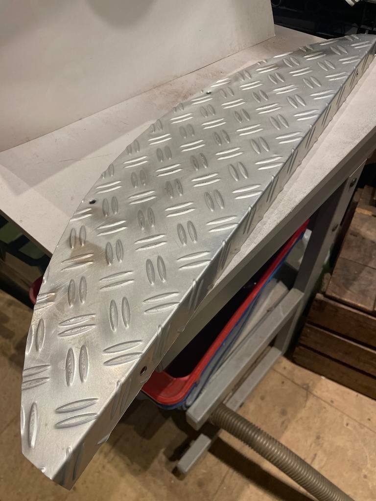 7 aluminium traanplaat traptreden 60x20 cm, Ophalen of Verzenden, Gebruikt, Trap, Minder dan 2 meter