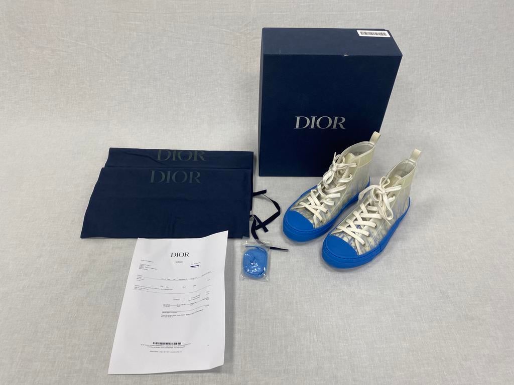 Dior B23 High top Blue/White Size 42.5. (3SH118YUN), Verzenden, ., Wit, .