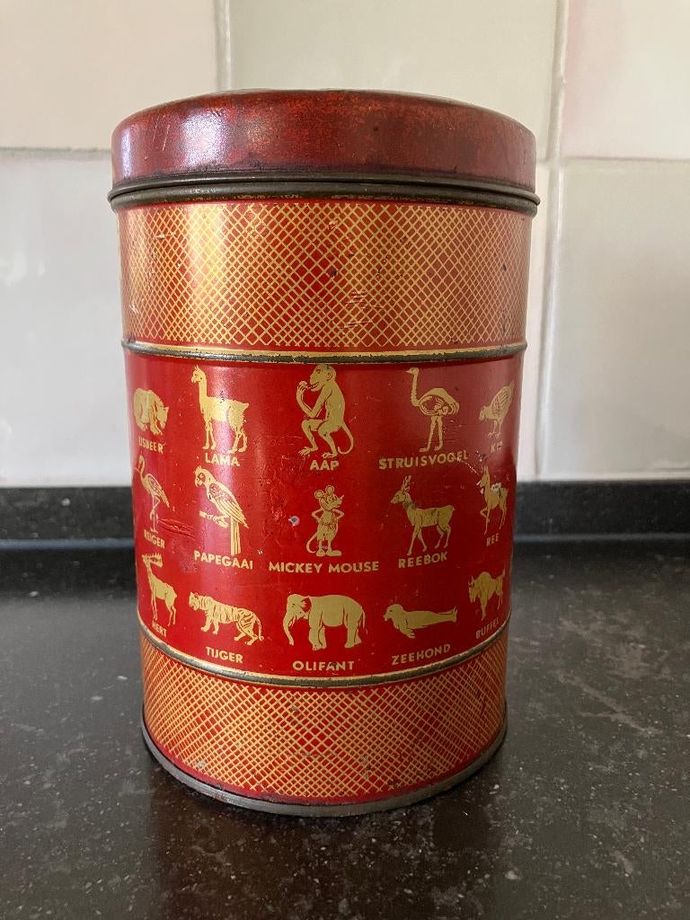 Vintage blik: "Niemeijer's Koffie en thee ; Erkend de beste", Ophalen of Verzenden, Gebruikt, Koffie, Overige merken