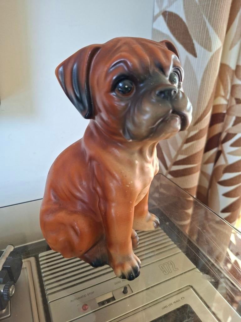 Vintage beeldje hond Boxer, Verzamelen, Beelden en Beeldjes, Ophalen of Verzenden, Gebruikt, Dier