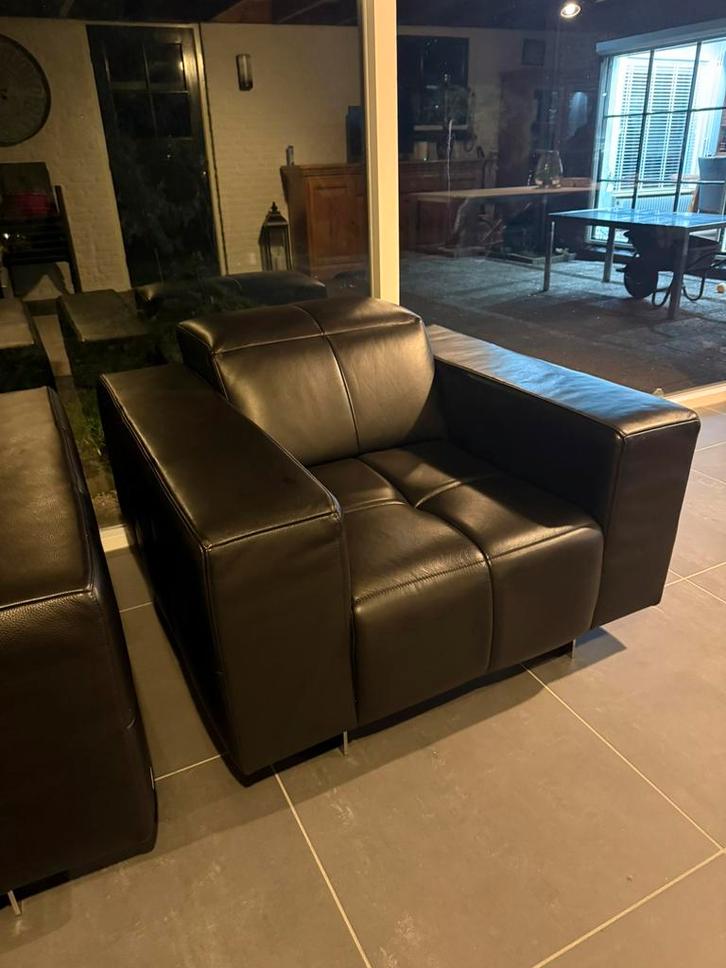 4x fauteuils leer, Huis en Inrichting, Fauteuils, Zo goed als nieuw, Leer, 50 tot 75 cm, 75 tot 100 cm, Ophalen of Verzenden
