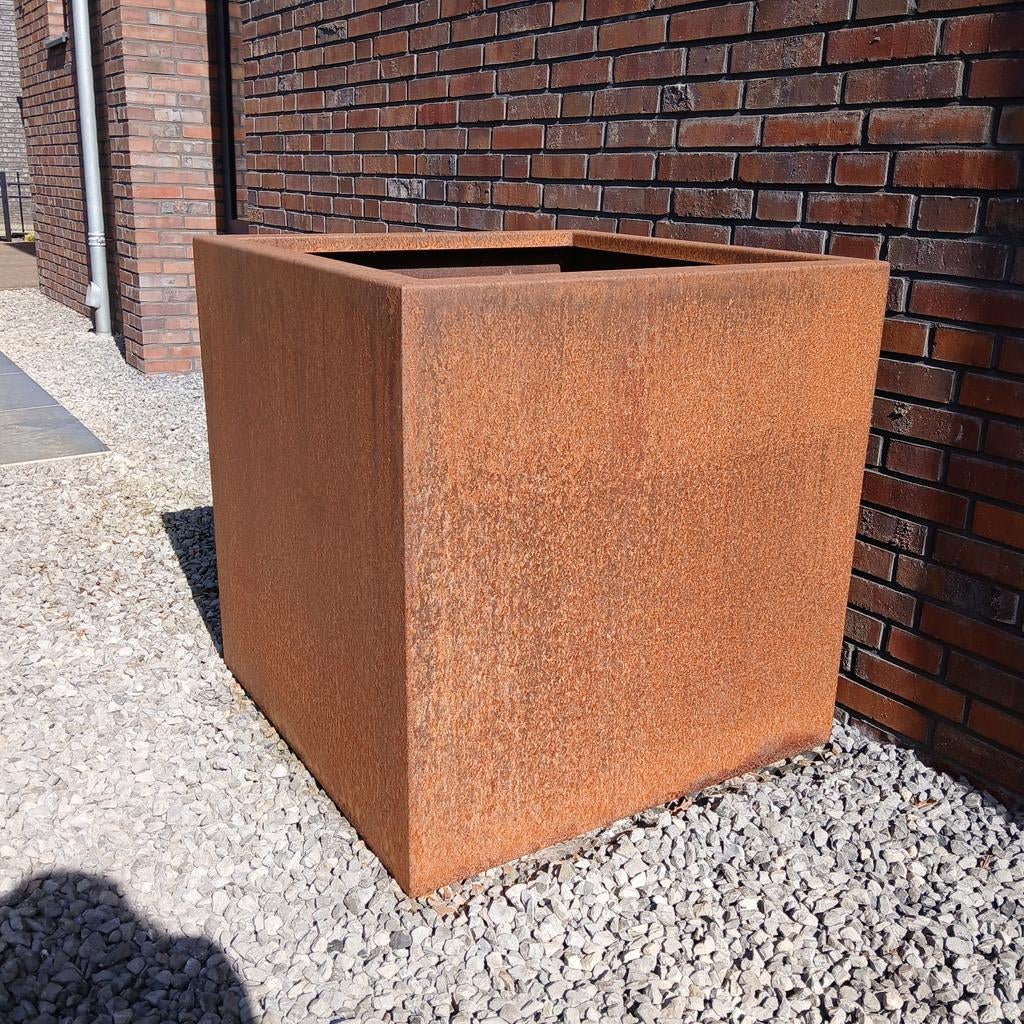 Cortenstaal plantenbakken, gelast, 3 stuks, Tuin en Terras, Ophalen, Vierkant, Zo goed als nieuw, Metaal