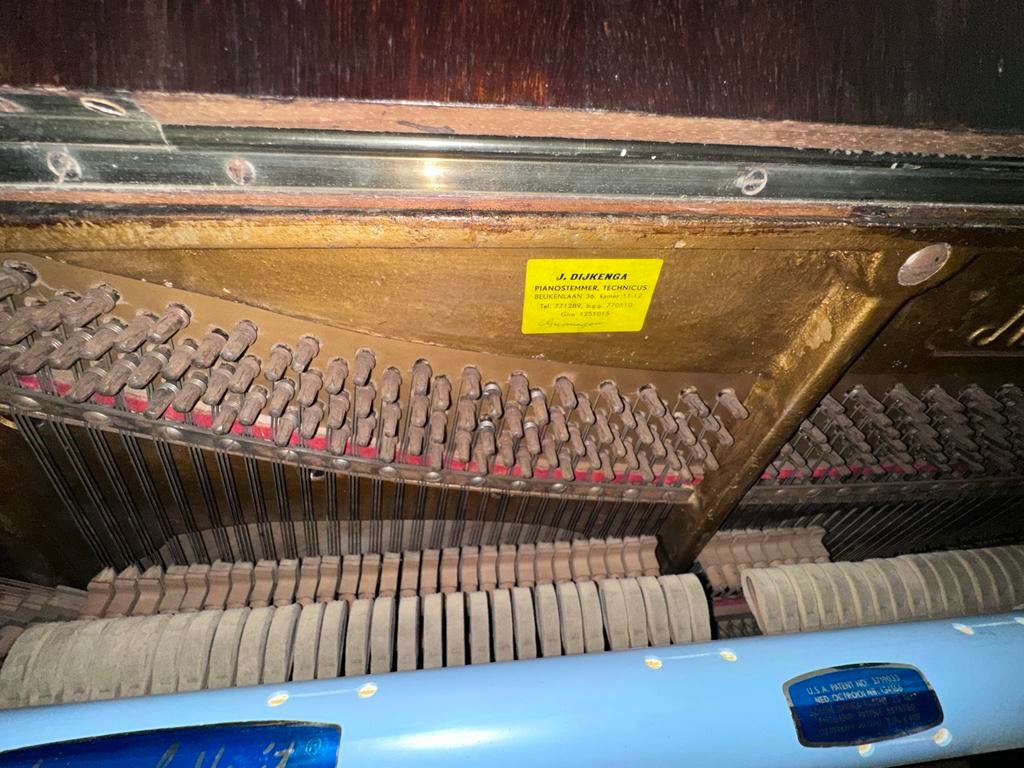 Antieke Julius Pfaffe Piano - J. Dijkenga, Muziek en Instrumenten, Piano's, Gebruikt, Piano, Bruin, Ophalen