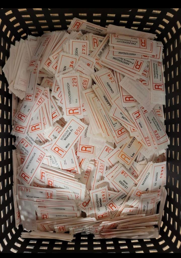 Grote partij Nederlandse aantekenstrookjes, Postzegels en Munten, Postzegels | Nederland, Ophalen of Verzenden, Na 1940, Gestempeld