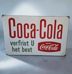 Mooi emaille reclamebord voor Coca-Cola, Langcat Bussum., Verzamelen, Reclamebord, Gebruikt, ., Ophalen of Verzenden