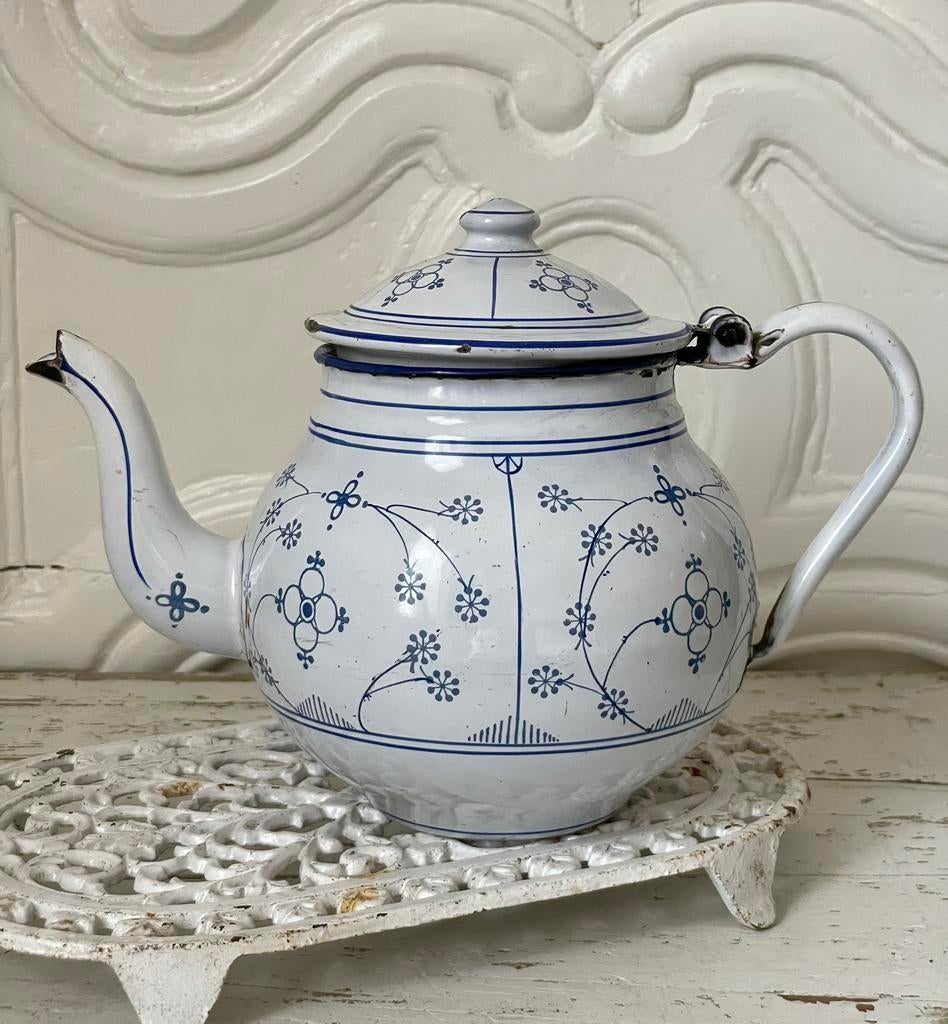 Emaille oude theepot Saks, Antiek en Kunst, Ophalen of Verzenden