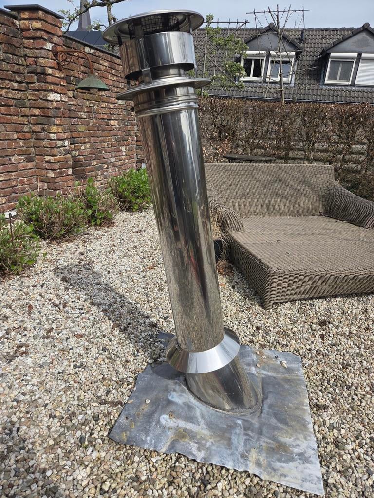 Dubbelwandige rvs kachelpijp, Huis en Inrichting, Kachels, Ophalen, Zo goed als nieuw, Hout, Houtkachel