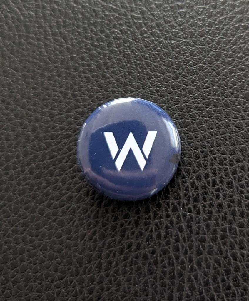 Williams Formule 1 – 25 mm button – blauw/wit, Verzamelen, Ophalen of Verzenden