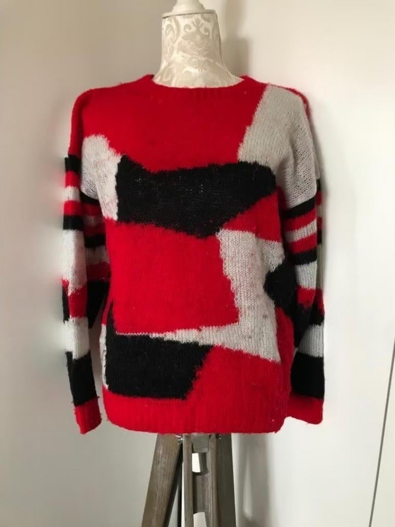 Handgebreide Trui, Kleding | Dames, Truien en Vesten, Ophalen of Verzenden, Zo goed als nieuw, Maat 38/40 (M), Rood