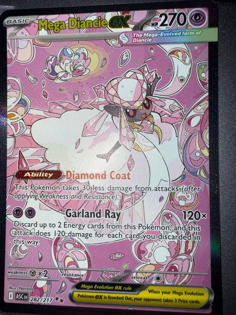 Mega Diancie EX Pokemon kaart 282/217, Ophalen of Verzenden, Gebruikt, Overige typen