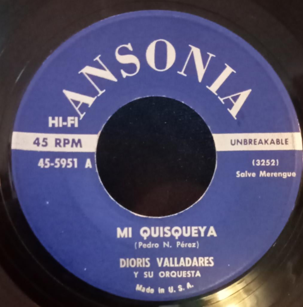 Dioris Valladares - Mi Quisqueya, Cd's en Dvd's, Vinyl Singles, Latin en Salsa, Gebruikt, Verzenden, 7 inch