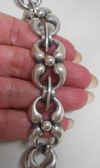 Zilveren prachtig zwaar modernist schakel collier nr.1050, Verzenden, Zo goed als nieuw, Zilver, Zilver