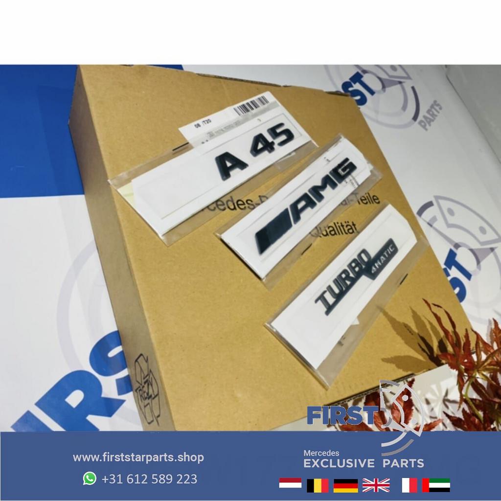 W176 W177 A45 AMG LOGO SET ZWART EMBLEMEN SET Mercedes A KLA, Gebruikt, -, Ophalen of Verzenden, -