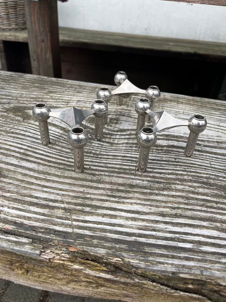 3 Stoff Nagel Konzept S22 kandelaars chroom €95 vintage, Ophalen of Verzenden, Overige materialen